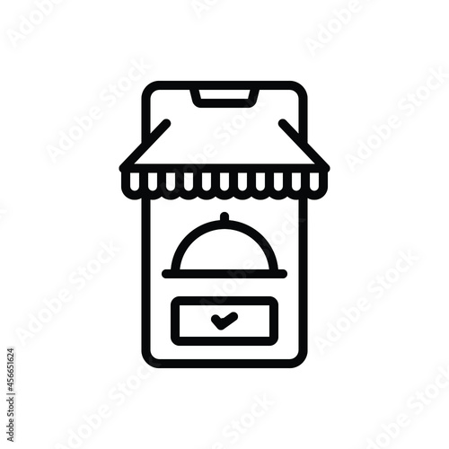 Black line icon for ordered