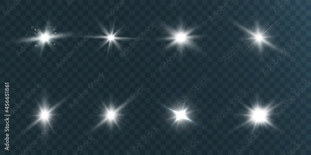 Bright light effect with rays and highlights for vector illustration. Bright light effect with rays and highlights for vector illustration.