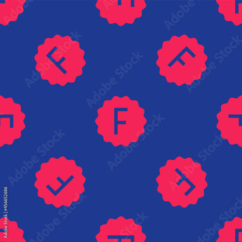 Red Exam paper with incorrect answers survey icon isolated seamless pattern on blue background. Bad mark of test results. Vector © Kostiantyn