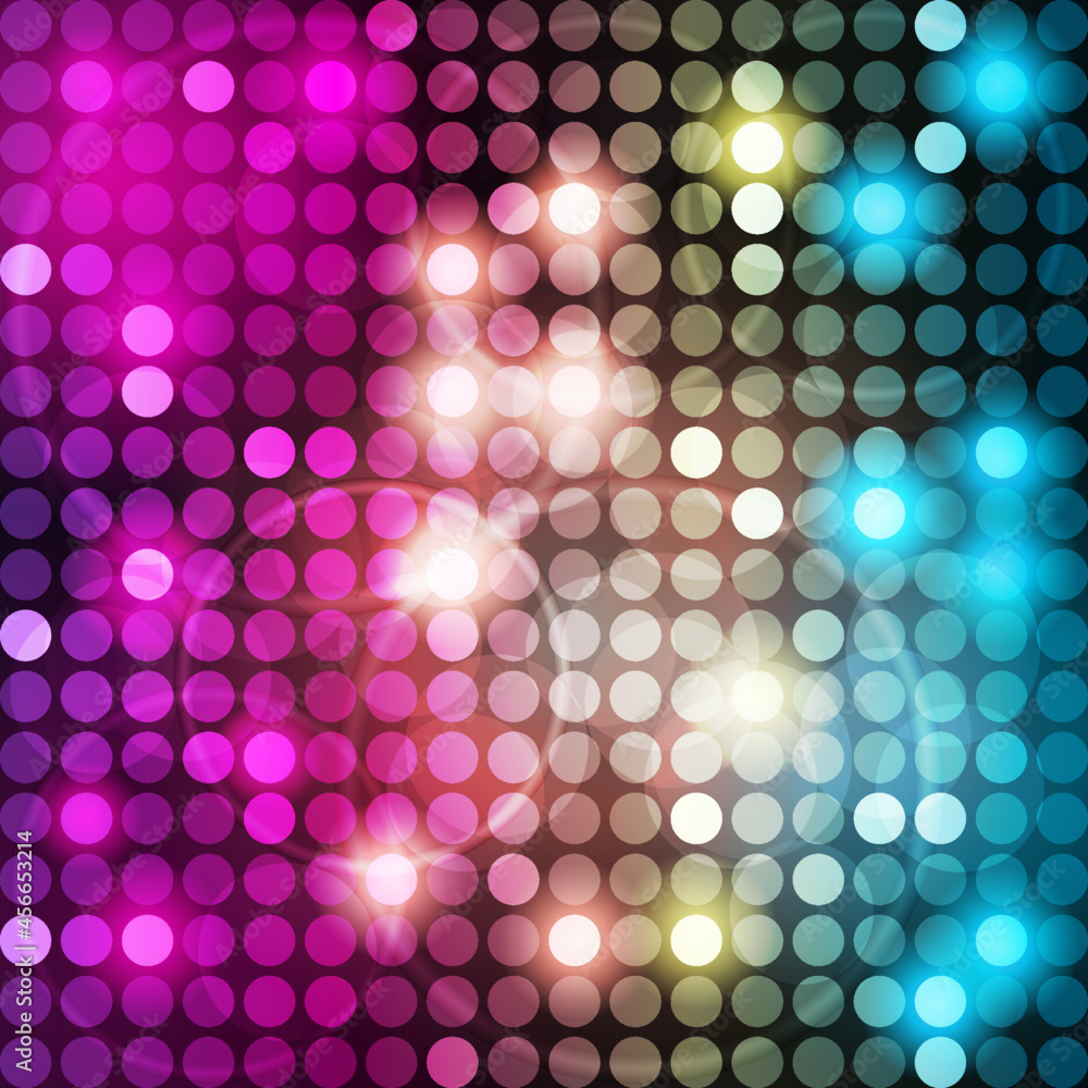 Sparkling disco background in pink purple and blue color. Vector illustration Sparkling disco background in pink purple and blue color. Vector illustration
