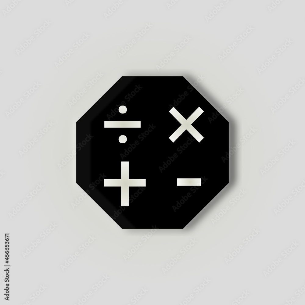 Obraz premium plus minus flat icon calculation signs web colorful white background 