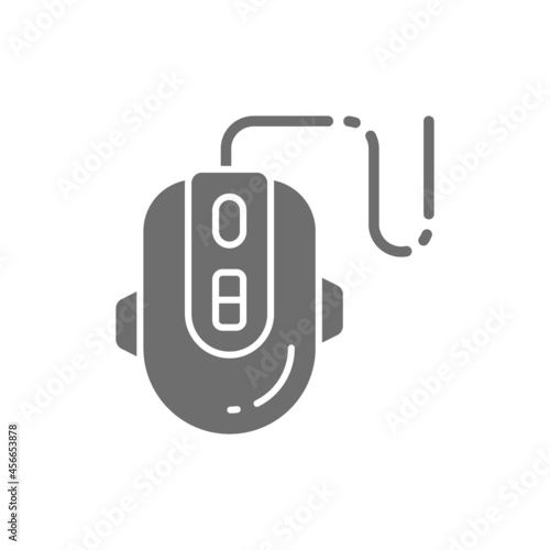 Computer gaming mouse grey icon. Isolated on white background