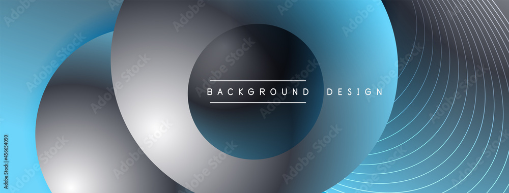 Gradient circles with shadows. Vector techno abstract background. Modern overlapping forms wallpaper background, design template Gradient circles with shadows. Vector techno abstract background. Modern overlapping forms wallpaper background, design template