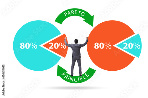 Принти на полотні Businessman in pareto rule illustration