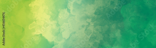 Green yellow and blue colors in abstract background  watercolor painted texture design in colorful gradient cloudy sky design