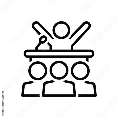 Black line icon for officials