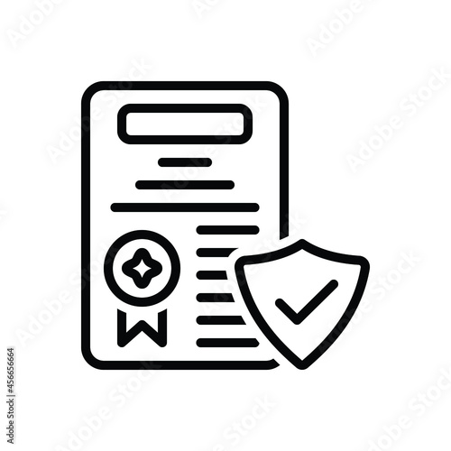 Black line icon for reliable