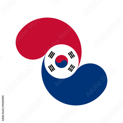 south korea flag logo. tattoo, sticker, print, stamp, seal and etc. vector illustration isolated on white background