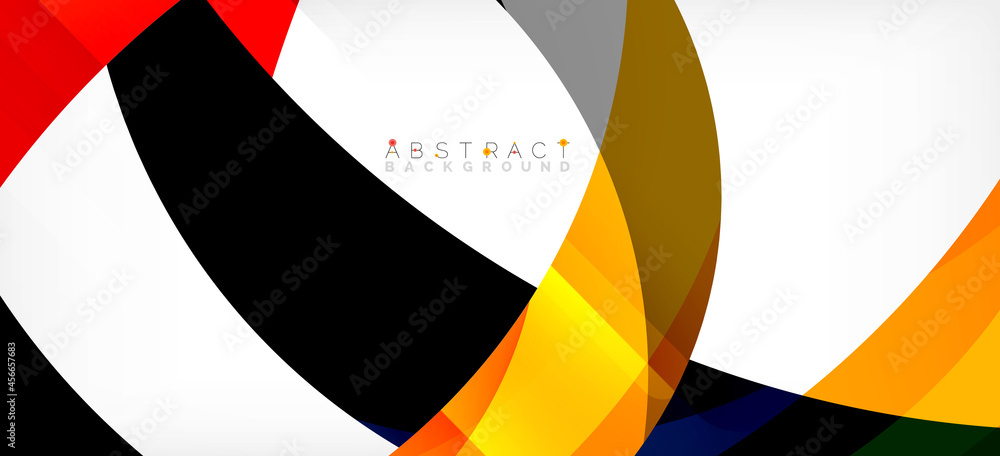 Fototapeta premium Color circle shapes, minimal geometric background. Trendy dynamic composition. Vector Illustration For Wallpaper, Banner, Background, Landing Page
