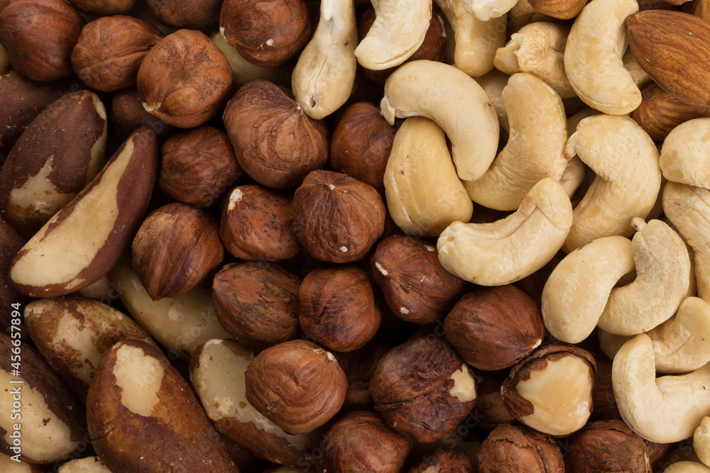 mixed nuts background above closeup mixed nuts background above closeup