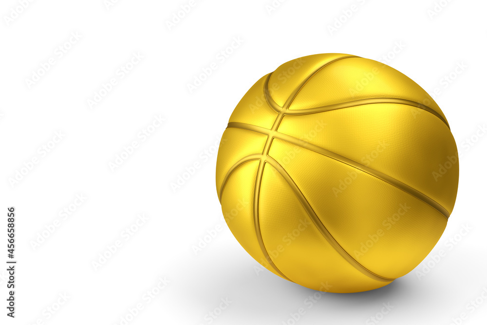 Gold basketball ball isolated on white background