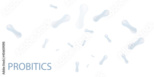 Probiotics Bacteria Vector illustration. Biology, Science background. Microscopic bacteria closeup.
