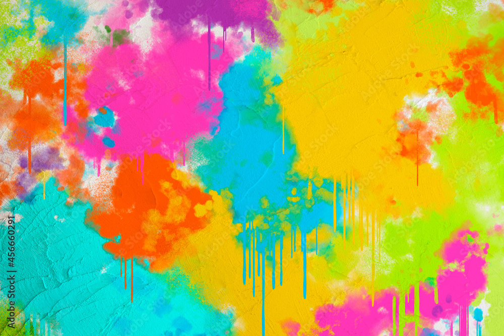 Colorful grunge paint wall image