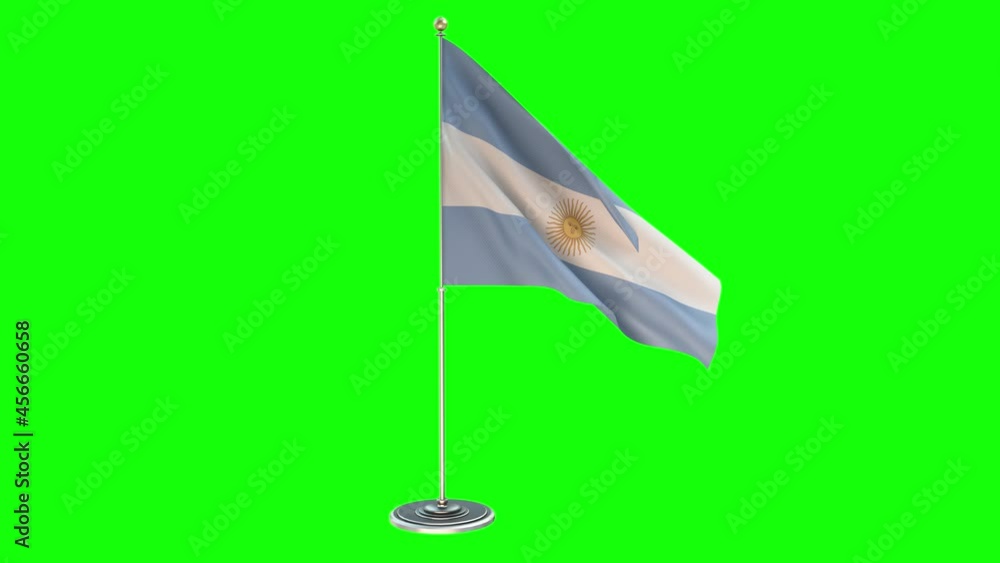 Argentina 3D Looping Illustration of small flag pole on Chroma Key background Argentina 3D Looping Illustration of small flag pole on Chroma Key background