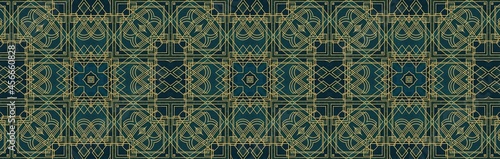 Elegant Gold And Teal Green Banner