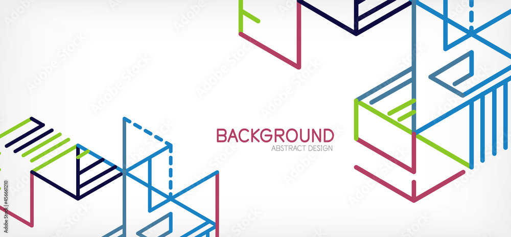Abstract background. Color lines on white background. Linear abstract composition. Techno or business concept for wallpaper, banner, background, landing page Abstract background. Color lines on white background. Linear abstract composition. Techno or business concept for wallpaper, banner, background, landing page