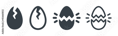 Broken egg icon sign symbol
