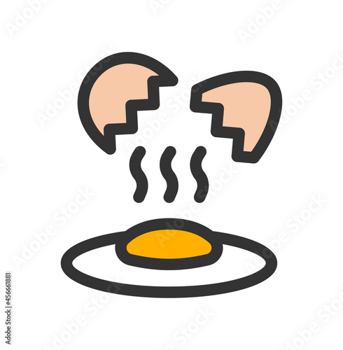 Crack an egg icon. egg icon vector isolated on white background.