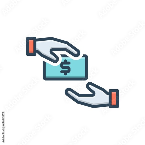 Color illustration icon for getting