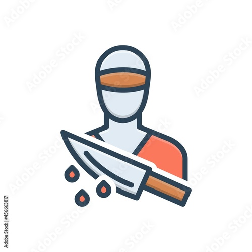 Color illustration icon for killer
