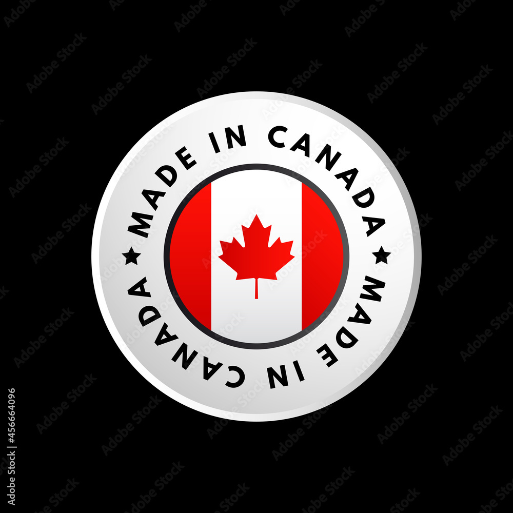 Made in Canada text emblem badge, concept background Made in Canada text emblem badge, concept background