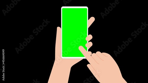 スマホを操作する手のイラスト動画