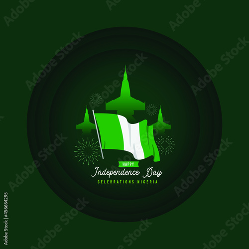 Flat design nigeria independence day banner template