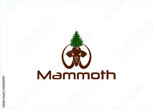 Mammoth Logo or Icon Design Vector Image Template