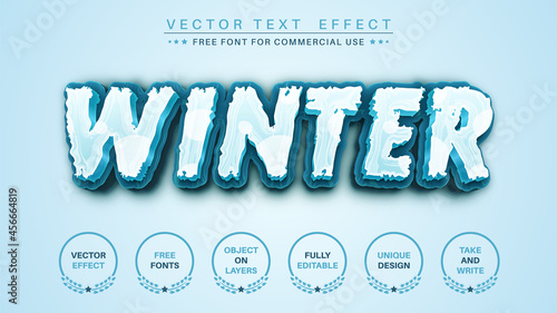 Obraz na płótnie Winter - Editable Text Effect, Font Style