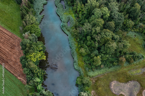 aerial view of a river landscape 
