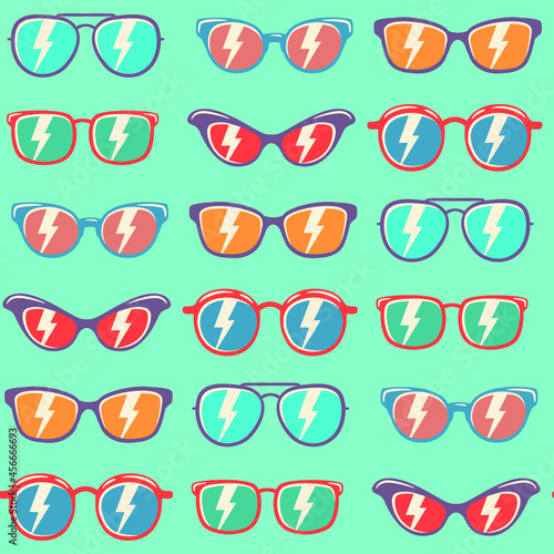 Seamless pattern background sunglasses with color