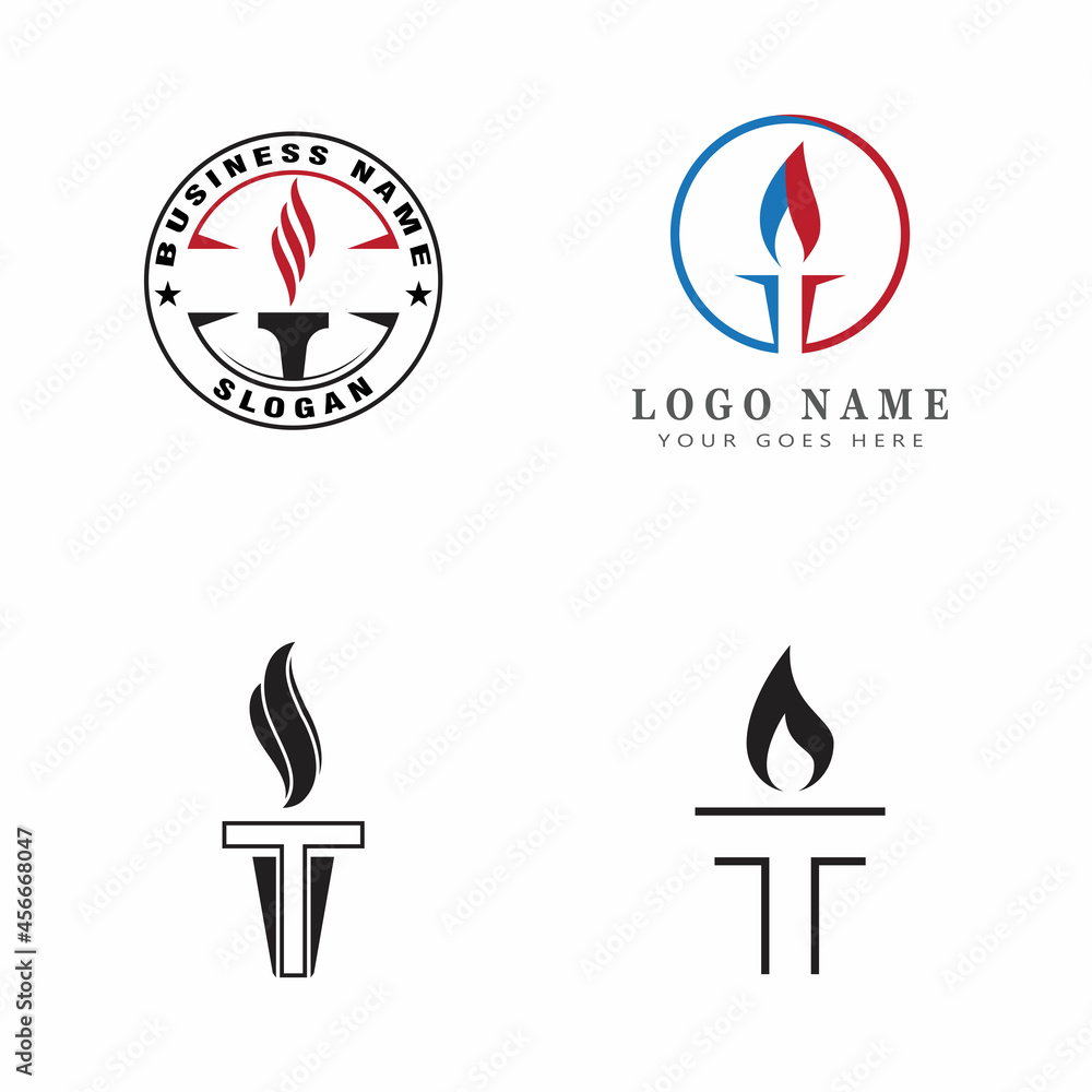 Torch  Logo Template vector symbol illustration design