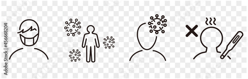 Set of Coronavirus and Vaccine line icons, covid19, Medical mask, health, contagious, epidemic, outbreak, Vector
