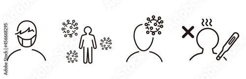 Set of Coronavirus and Vaccine line icons, covid19, Medical mask, health, contagious, epidemic, outbreak, Vector
