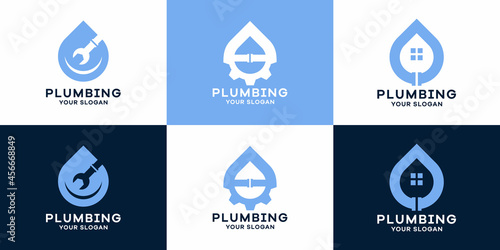 set of water concept basic combination logo