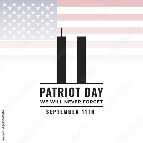 Patriot day USA Never forget square banner design. Usable for social media post, banner, and website.
