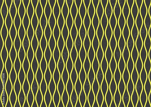黒と黄色（虎カラー）の立涌模様、和柄パターン背景素材