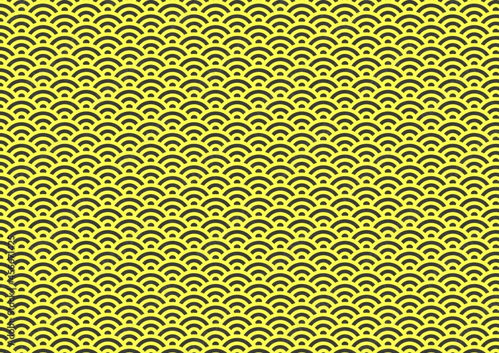 黒と黄色 虎カラー の青海波模様 和柄パターン背景素材 Stock Illustration Adobe Stock 黒と黄色 虎カラー の青海波模様 和柄パターン背景素材 Stock Illustration Adobe Stock