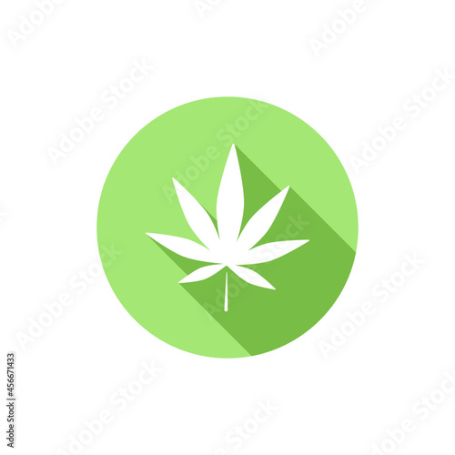 Cannabis leaf icon on white background.