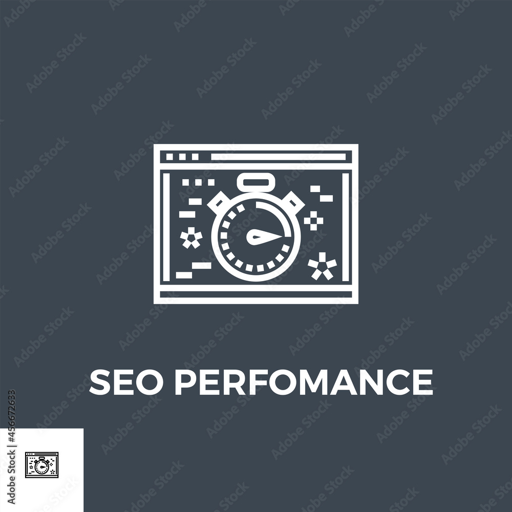 SEO Performance Related Vector Thin Line Icon. Isolated on Black Background. Vector Illustration. SEO Performance Related Vector Thin Line Icon. Isolated on Black Background. Vector Illustration.