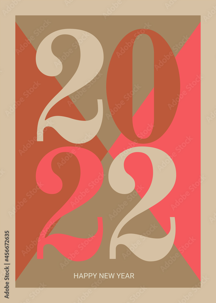 Fototapeta premium Happy New Year 2022 greeting card