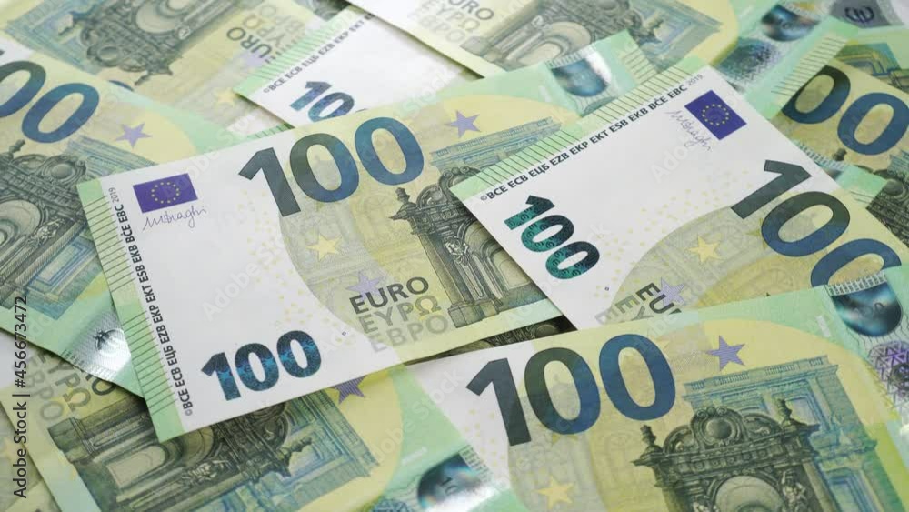 Heap of euro money. Currency banknotes close up. Rotation Heap of euro money. Currency banknotes close up. Rotation
