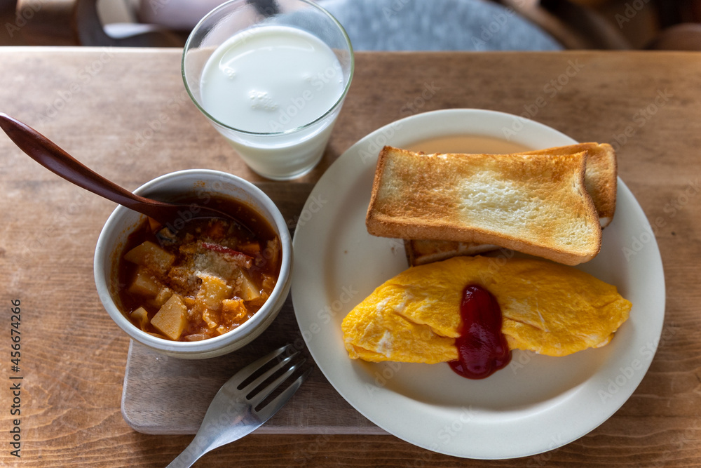 Home made style omelette for breakfast Home made style omelette for breakfast