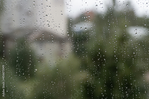 abstract background with raindrops on the glass