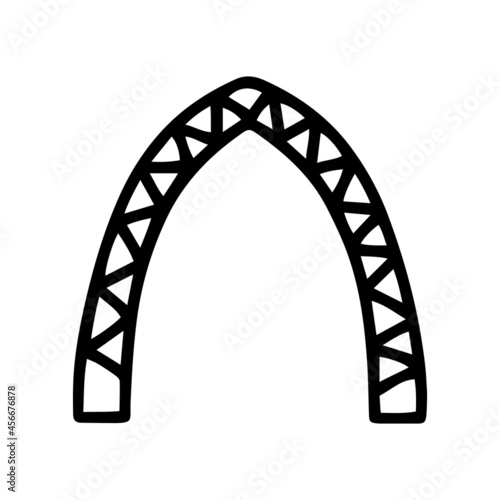 frame arch black line vector doodle icon