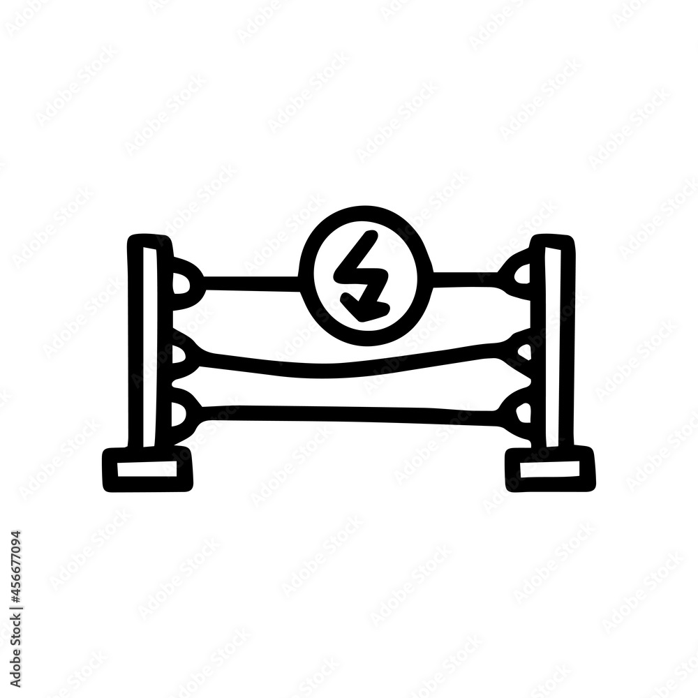 electric fence black line vector doodle simple icon electric fence black line vector doodle simple icon