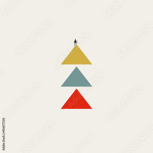 Business growth and success vector concept. Abstract symbol of progress, achievement. Minimal illustration.