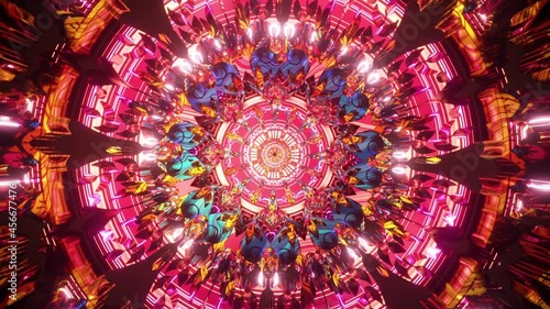 Waves of love colorful 3d seamless psychedelic loop 4k art with abstract mandala pattern for new age dmt lsd spiritual awakening and opening chakra