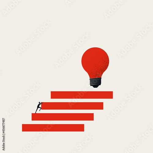 Business creativity and inspiration vector concept. Symbol of hard work, effort to find new ideas. Minimal illustration.