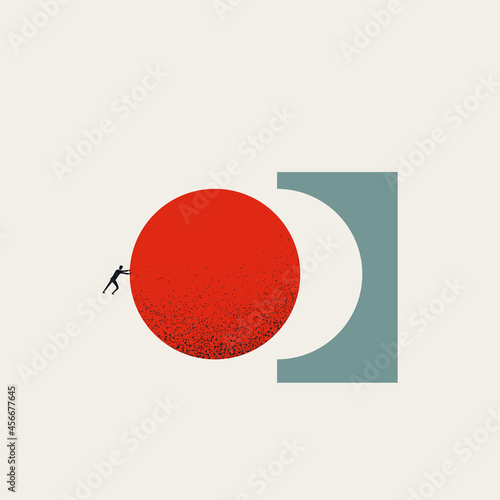 Business achievement and success vector concept. Symbol of reaching objective, goal and motivation. Minimal illustration